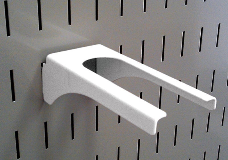 Wall Control 1-1/4in Handle Bracket Slotted Metal Pegboard Hook Pegboard and Slotted Tool Board - White - Image 1